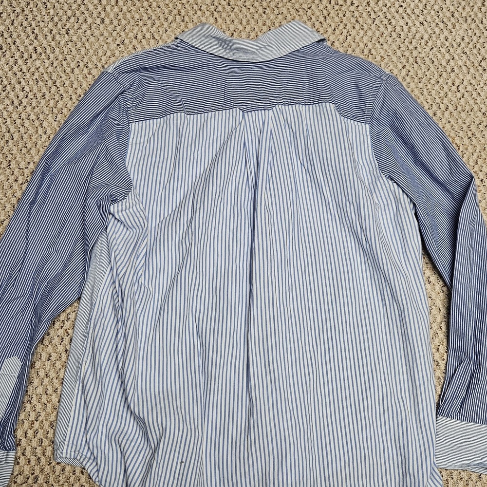 Vineyard Vines Women's Striped Button Down Shirt Blue and White Size M Nautical - Picture 7 of 7